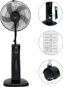 Wentylator vidaXL Stojący z mgiełką wodną i pilotem czarny 2