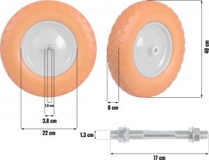 Humberg Koło do taczki bezdętkowe 4.00-8 pomarańczowo-białe 2