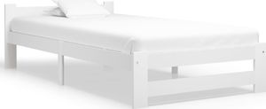 vidaXL Rama łóżka, biała, lite drewno sosnowe, 90 x 200 cm 1