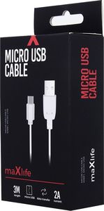Kabel USB TelForceOne USB-A - microUSB 3 m Biały (vx5593) 2