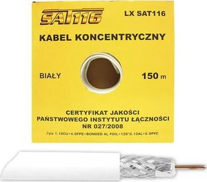 TelForceOne Kabel koncentryczny 1.16Cu 4.8PFE 128x0,12AL 150m karton 1