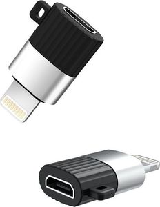 Adapter USB XO NB149 Lightning - microUSB Czarny  (8_2256894) 1