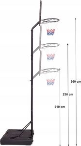 EricoKids Kosz do Koszykówki Mobilny Regulowany Stojak CDB-003A 6