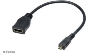 Adapter AV Akasa HDMI Micro - HDMI 0.2m czarny (AK-CBHD09-25BK) 1