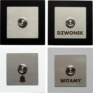 MT3CH Przycisk dzwonka do domofonu wyjścia wejścia furtki bramy drzwi Stal LED 9/12/24/230V 10x10 kwadrat biały 2