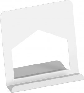 MT3CH Metalowy stojak podstawka podpórka półka uchwyt segregator organizer na płyty winylowe LP książkę telefon tablet srebrny 3