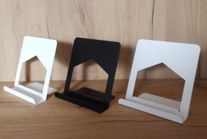 MT3CH Metalowy stojak podstawka podpórka półka uchwyt segregator organizer na płyty winylowe LP książkę telefon tablet srebrny 13