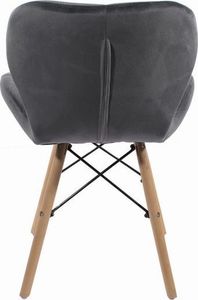 Mufart Zestaw 4 krzeseł szarych z aksamitu do salonu, biura, gabinetu i jadalni ELVA 11