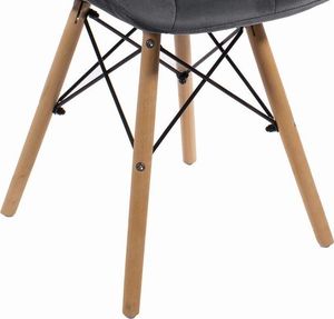 Mufart Zestaw 4 krzeseł szarych z aksamitu do salonu, biura, gabinetu i jadalni ELVA 12