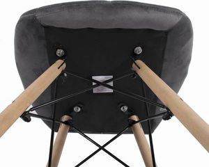 Mufart Zestaw 4 krzeseł szarych z aksamitu do salonu, biura, gabinetu i jadalni ELVA 13