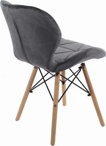 Mufart Zestaw 4 krzeseł szarych z aksamitu do salonu, biura, gabinetu i jadalni ELVA 7