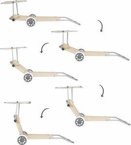 Springos Leżak ogrodowy z kółkami i daszkiem składany beżowy 3