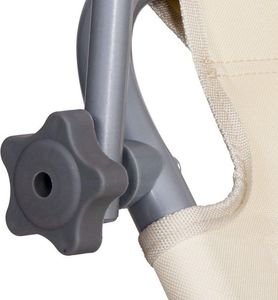 Springos Leżak ogrodowy z kółkami i daszkiem składany beżowy 6