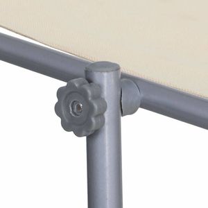 Springos Leżak ogrodowy z kółkami i daszkiem składany beżowy 7