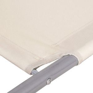 Springos Leżak ogrodowy z kółkami i daszkiem składany beżowy 8