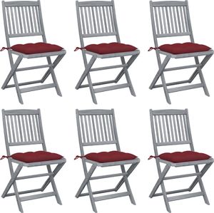 vidaXL Składane krzesła ogrodowe 6 szt. poduszki, drewno akacjowe (3065458) 1