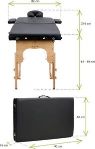 Bodyfit Stół, łóżko do masażu 2-segmentowe drewniane 8