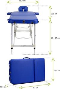 Bodyfit Stół, łóżko do masażu 3-segmentowe aluminiowe XXL 8