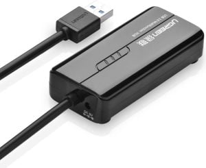 HUB USB Ugreen 3 porty USB 3.0 + port Ethernet Czarny (PT-UG-0383) 1