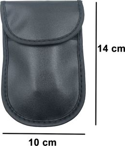 Hurtel Etui antykradzieżowe na klucze samochodowe blokujące fale radiowe Faraday Box klatka Faradaya 14 cm z 10 cm czarny 3