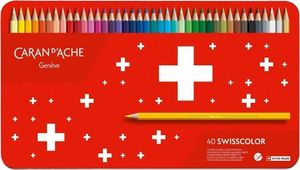 Caran d`Arche Kredki Swisscolor Aquarelle, z efektem akwareli, sześciokątne, 40szt., mix kolorów 2