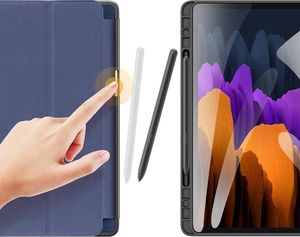 Etui na tablet Dux Ducis DUX DUCIS Domo składany pokrowiec etui na tablet z funkcją Smart Sleep podstawka Samsung Galaxy Tab S7+ (S7 Plus) niebieski 3