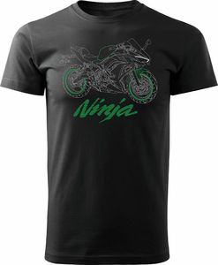 Topslang Koszulka motocyklowa z motocyklem na motor Kawasaki Ninja 650 męska czarna REGULAR S 1