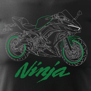 Topslang Koszulka motocyklowa z motocyklem na motor Kawasaki Ninja 650 męska czarna REGULAR S 2