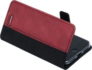 Surazo Etui na telefon Surazo ze skóry naturalnej Wallet case - Nubuk Czarny i Czerwony 4