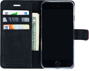 Surazo Etui na telefon Surazo ze skóry naturalnej Wallet case - Nubuk Różowy 2