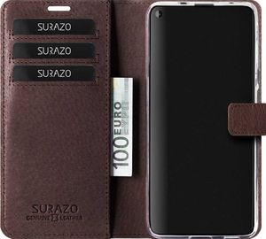 Surazo Etui na telefon Surazo ze skóry naturalnej Wallet case - Nubuk Brązowy 4