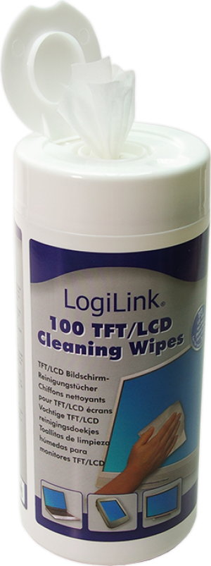 LogiLink Chusteczki nawilżane do czyszczenia ekranów LCD/TFT 100 szt. (RP0003) 1