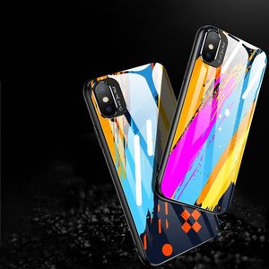 Braders Etui nakładka ze szkła hartowanego Color Glass Case z osłoną na aparat do iPhone XR wzór 5 2