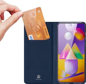 Braders Etui z klapką DUX DUCIS + szkło ochronne do Samsung Galaxy M31s niebieski 2