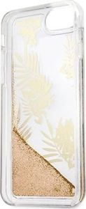 Guess Oryginalne Etui Guess do iPhone 6 / 7 / 8 różowo-złoty hard case Palm Springs Glitter Liquid 6