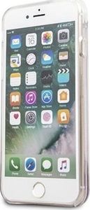 Guess Oryginalne Etui Guess do iPhone 6 / 7 / 8 różowo-złoty hard case Palm Springs Glitter Liquid 8