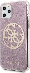 Guess Oryginalne Etui Guess do iPhone 11 Pro Max różowy hard case Circle Glitter 2