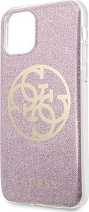 Guess Oryginalne Etui Guess do iPhone 11 Pro Max różowy hard case Circle Glitter 3