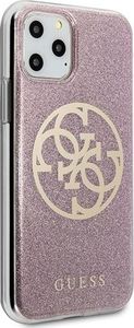 Guess Oryginalne Etui Guess do iPhone 11 Pro Max różowy hard case Circle Glitter 5