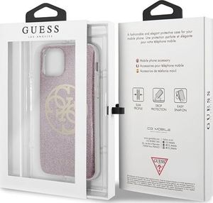 Guess Oryginalne Etui Guess do iPhone 11 Pro Max różowy hard case Circle Glitter 7