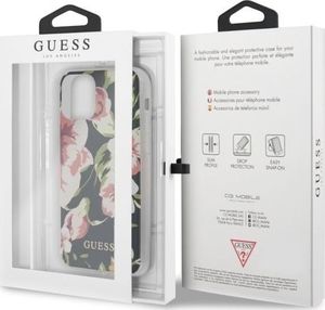 Guess Etui Guess do iPhone 11 Pro granatowy/navy N3 Flower Collection 7