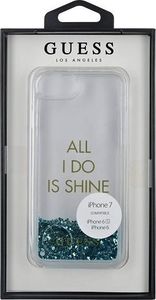 Guess Oryginalne etui Guess do iPhone 6/7/8 niebieski Liquid Glitter Party 4