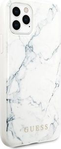 Guess Oryginalne Etui Guess do iPhone 11 Pro Max biały/white Marble 5