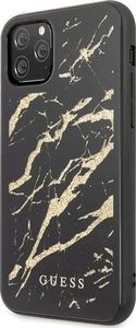 Guess Oryginalne Etui Guess do iPhone 11 Pro Max czarny hard case Glitter Marble Glass 2