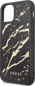 Guess Oryginalne Etui Guess do iPhone 11 Pro Max czarny hard case Glitter Marble Glass 3