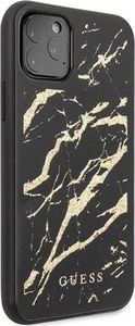 Guess Oryginalne Etui Guess do iPhone 11 Pro Max czarny hard case Glitter Marble Glass 5