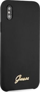 Guess Etui Guess do iPhone X / Xs czarny hard case Silicone Vintage Gold Logo 5