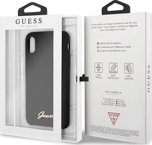 Guess Etui Guess do iPhone X / Xs czarny hard case Silicone Vintage Gold Logo 7