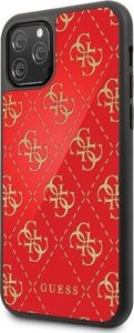 Guess Oryginalne Etui Guess do iPhone 11 Pro czerwony/red hard case Double Layer Glitter 2