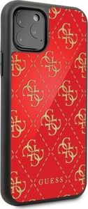 Guess Oryginalne Etui Guess do iPhone 11 Pro czerwony/red hard case Double Layer Glitter 5